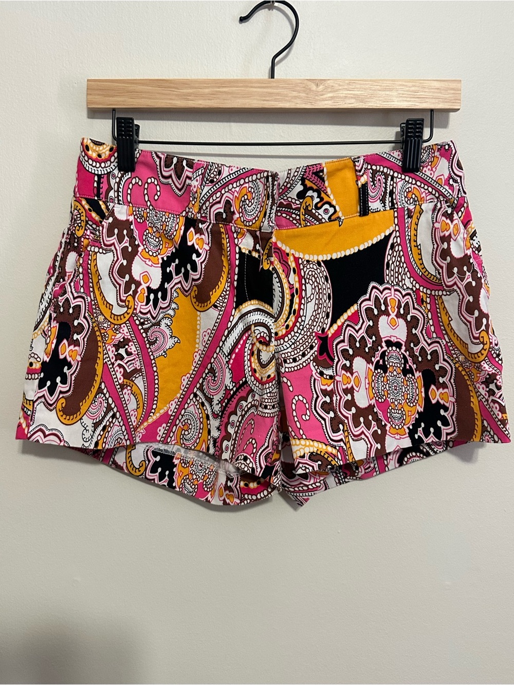 Cache Pink Paisley Print Bermuda Shorts